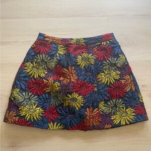 Alice & Olivia Floral Embroidered Mini Skirt